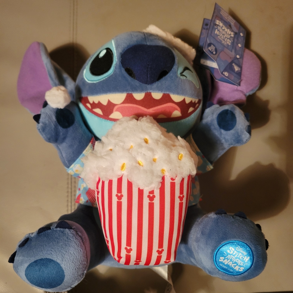 Disney Stitch Blue Plush with Popcorn